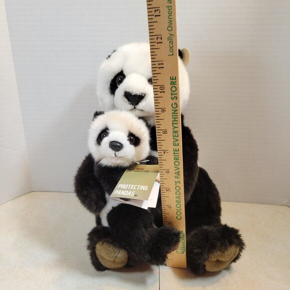 WWF Panda Mom Baby Plush 11" Protecting Pandas Dutch Design Bon Ton Toys - Picture 3 of 16